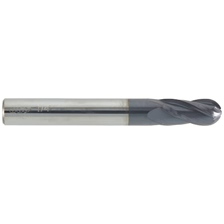Cgs Tool 4 Flute Stub Length Ball End Mill 1/16"Dia 1/8"Shank 1/8"Loc 1-1/2"Oal W/Altin Coating 242-0625-ALTiN